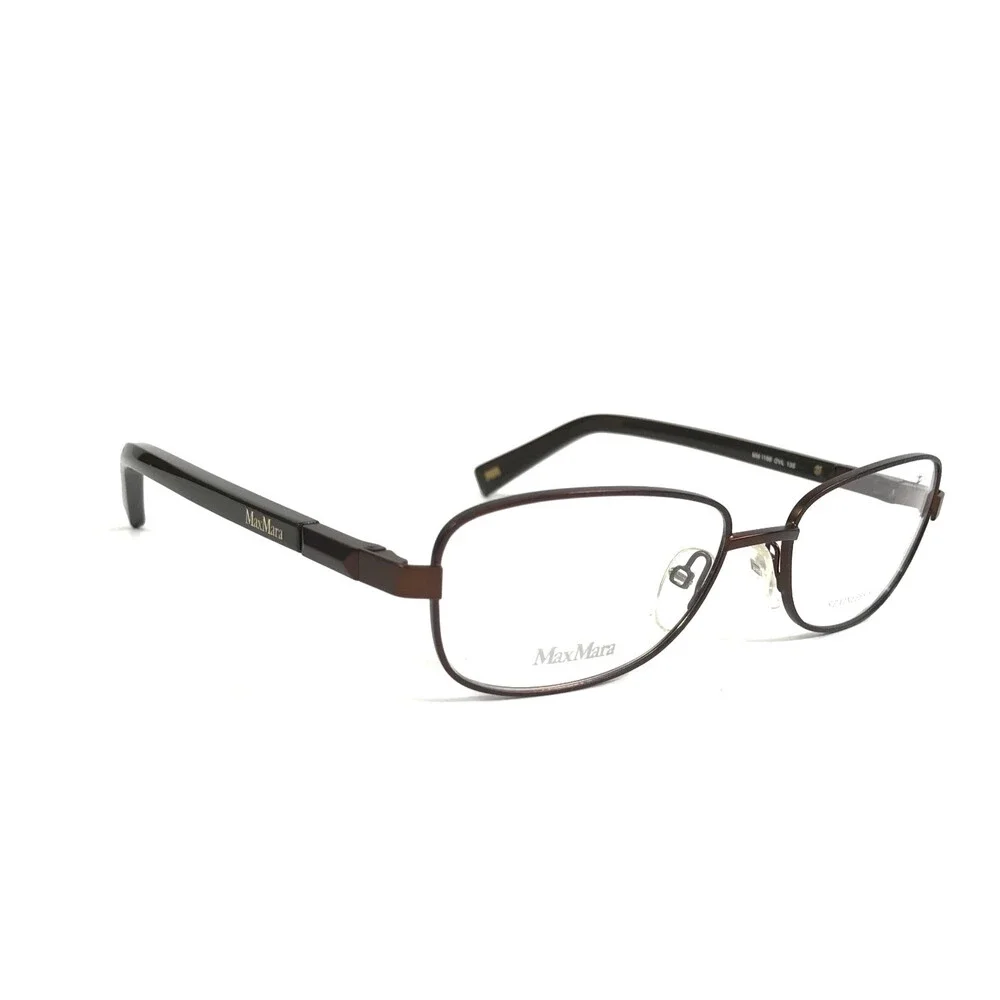MaxMara Eyeglasses Frames MM1186 OVL Dark Brown Oval Wire Rim 52-16-135